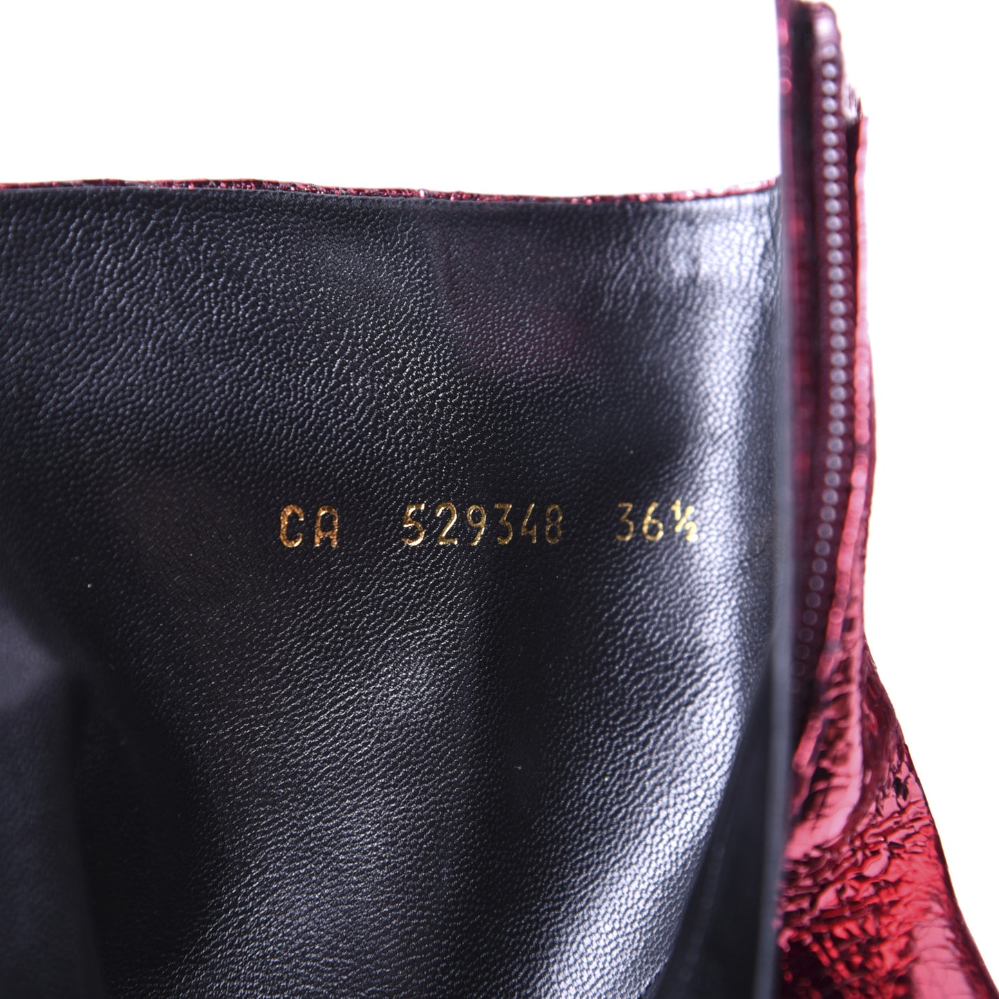 Metallic Crackled Lou 95 Zip Bootie 36.5 Elect
