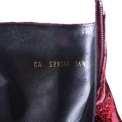 Saint Laurent Metallic Crackled Lou 95 Zip Bootie 36.5 Elect 8 of 18