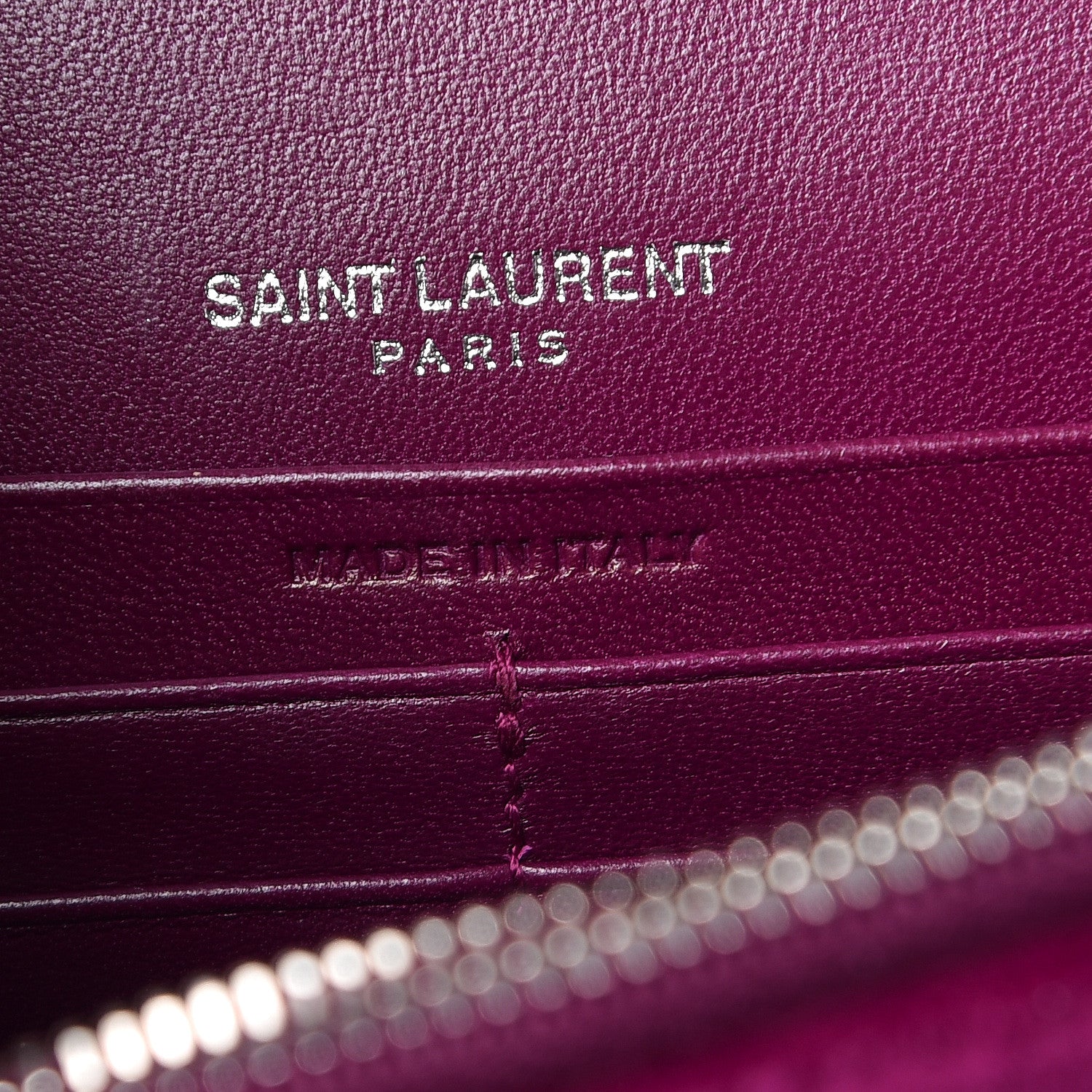 Saint Laurent Velvet Crystal Monogram Kate Tassel Shoulder Bag Fuchsia 7 of 12