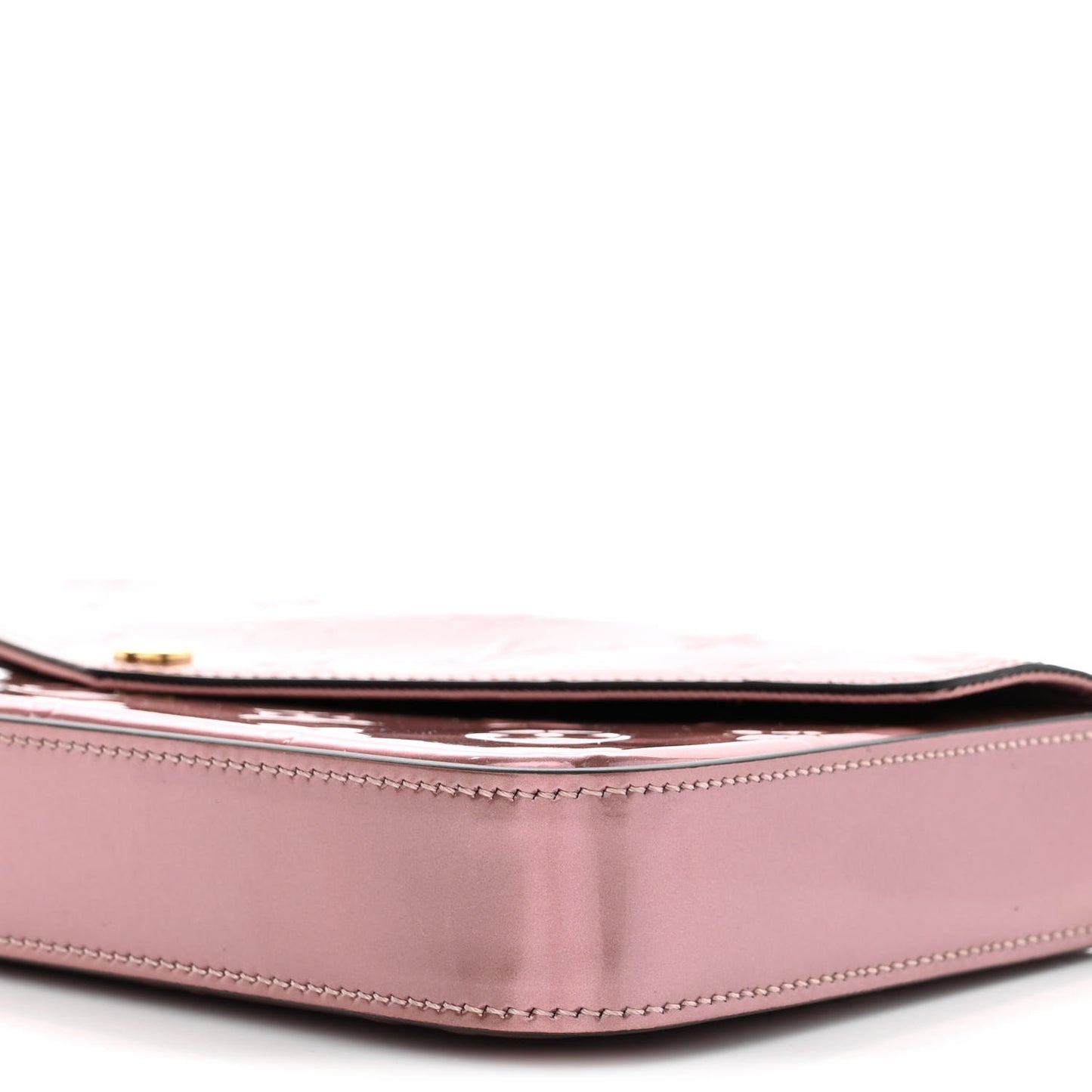 Vernis Pochette Felicie Chain Wallet Metallic Pale Pink