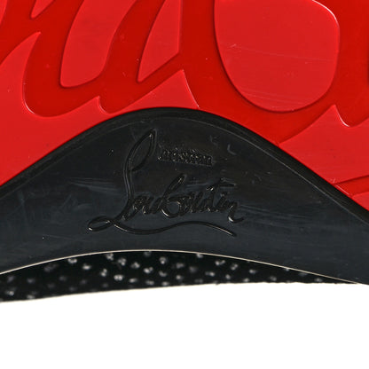 Christian Louboutin Velvet River Crystal Mens Louis Junior Orlato Flat Sneakers 40 Black Silver 7 of 8
