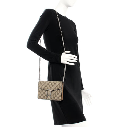 Gucci GG Supreme Monogram Mini Dionysus Chain Wallet Beige Taupe 2 of 8