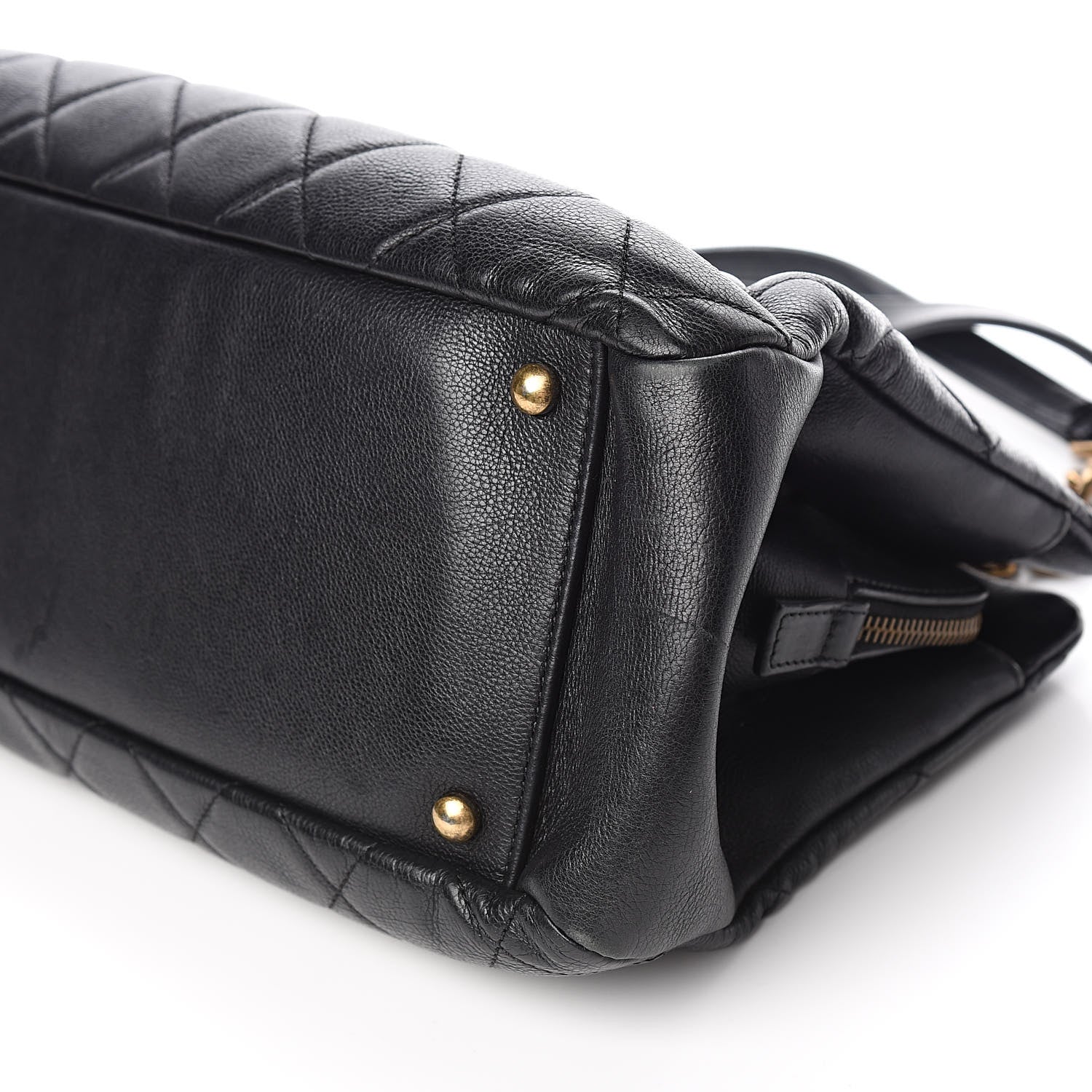 Chanel Calfskin Quilted Small CC Crown Tote Black 9 of 10
