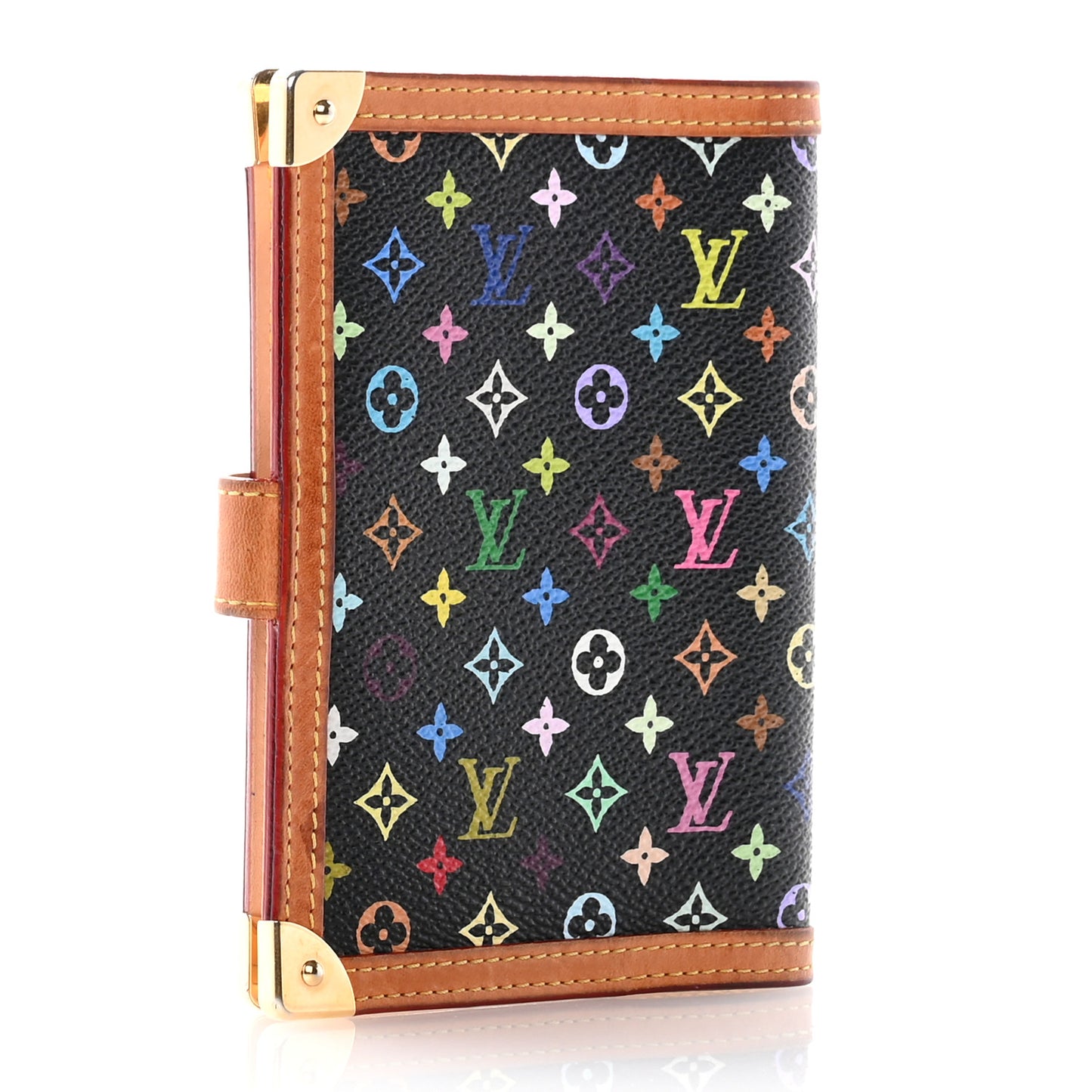 Monogram Multicolor Small Ring Agenda Cover Black