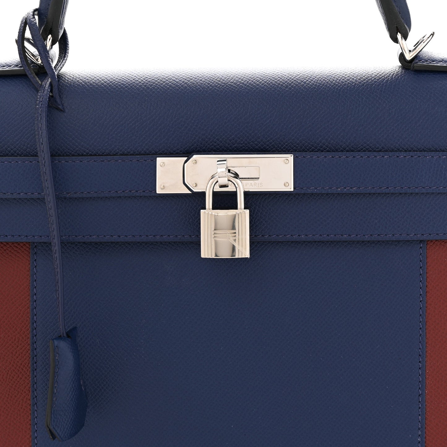Epsom Flag Kelly Sellier 35 Rouge H Bleu Saphir