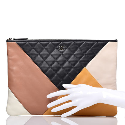 Chanel Lambskin Patchwork Large Cosmetic Case Multicolor 2 of 11
