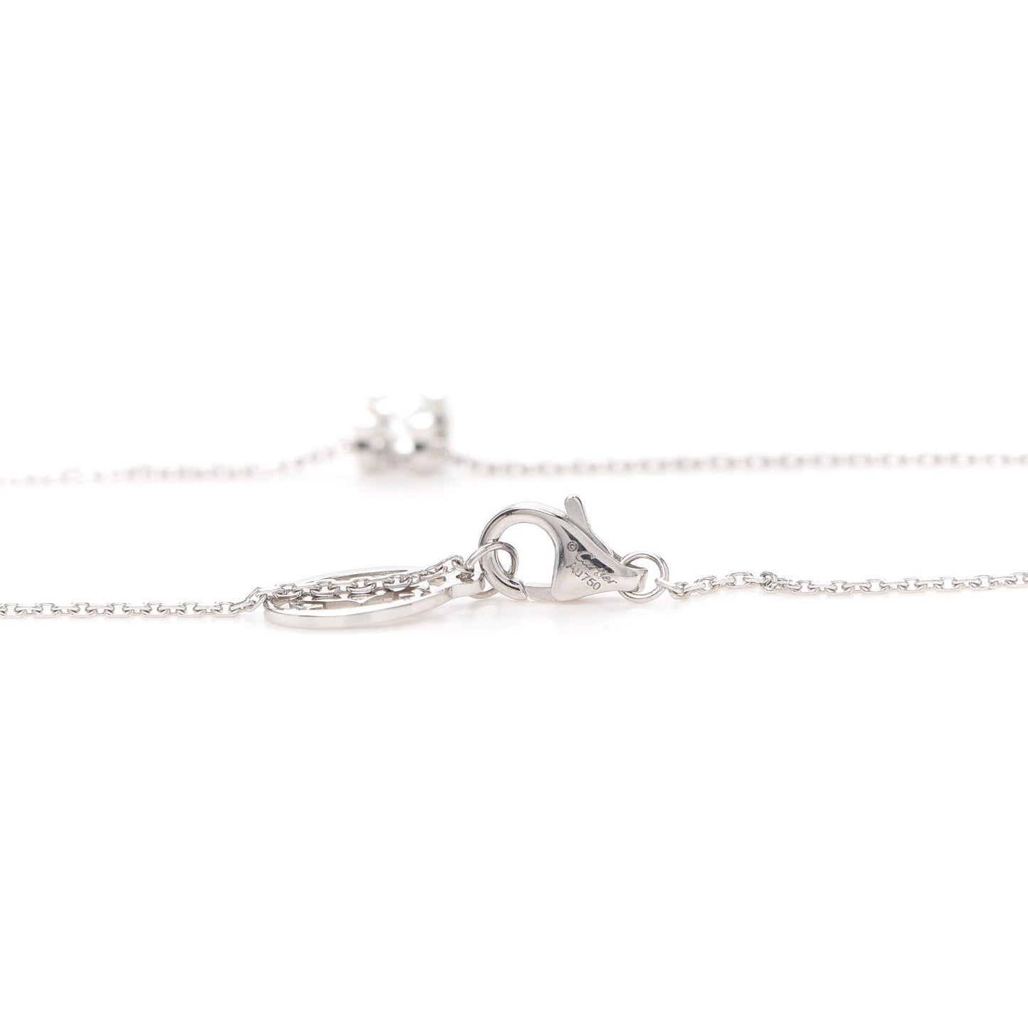 18K White Gold Diamond .24ct C De Cartier Pendant Necklace