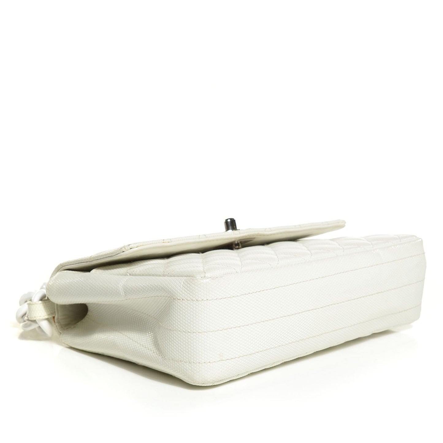 Lizard Quilted Small Flap White