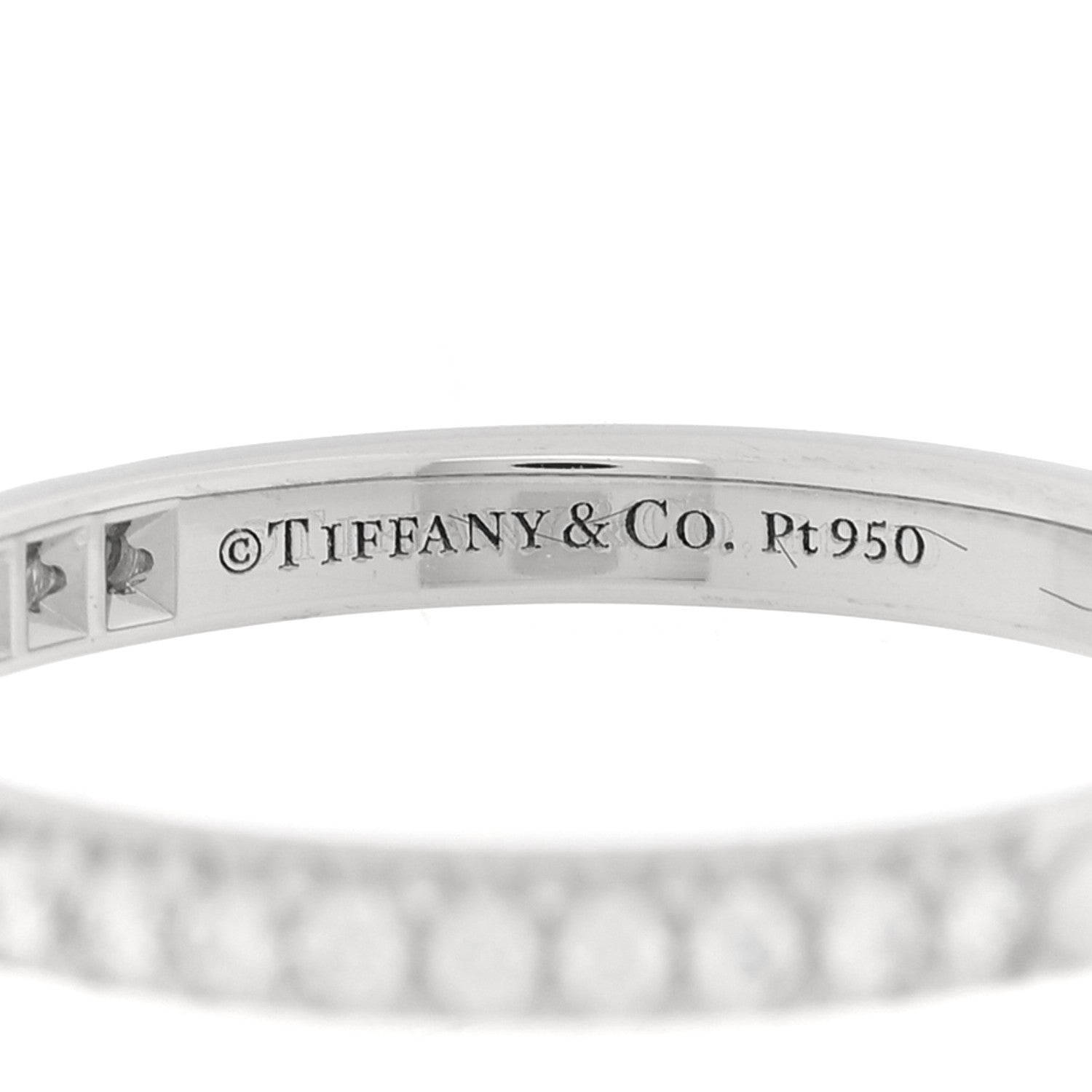 Tiffany Platinum Diamond Soleste Half Eternity Band Ring 51 5.75 4 of 5
