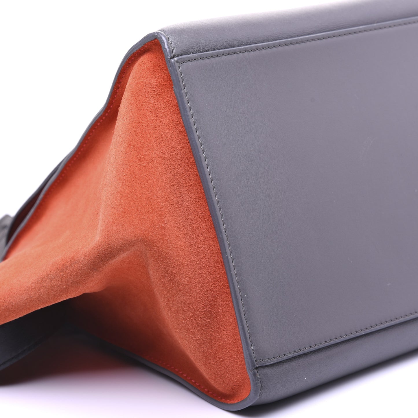 Smooth Calfskin Suede Medium Tri-Color Trapeze Flamingo