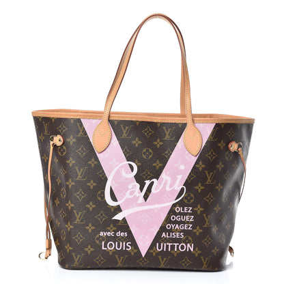 Louis Vuitton Monogram Capri V Neverfull MM Rose Ballerine 3 of 11