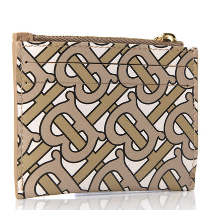 Burberry Calfskin Monogram Simone Coin Case Card Holder Beige 3 of 7