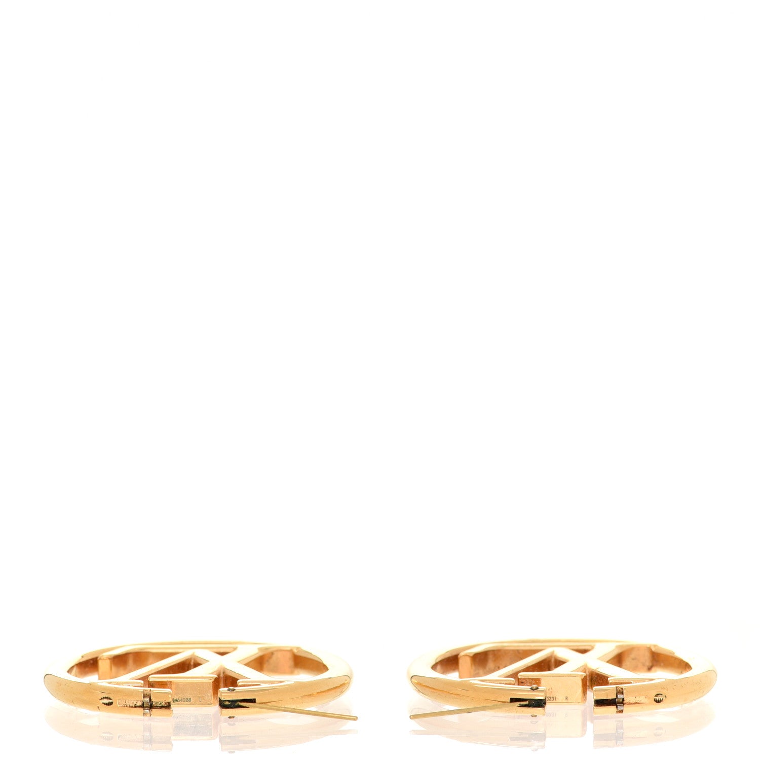Louis Vuitton Metal Louise Hoop Earrings Gold 3 of 5