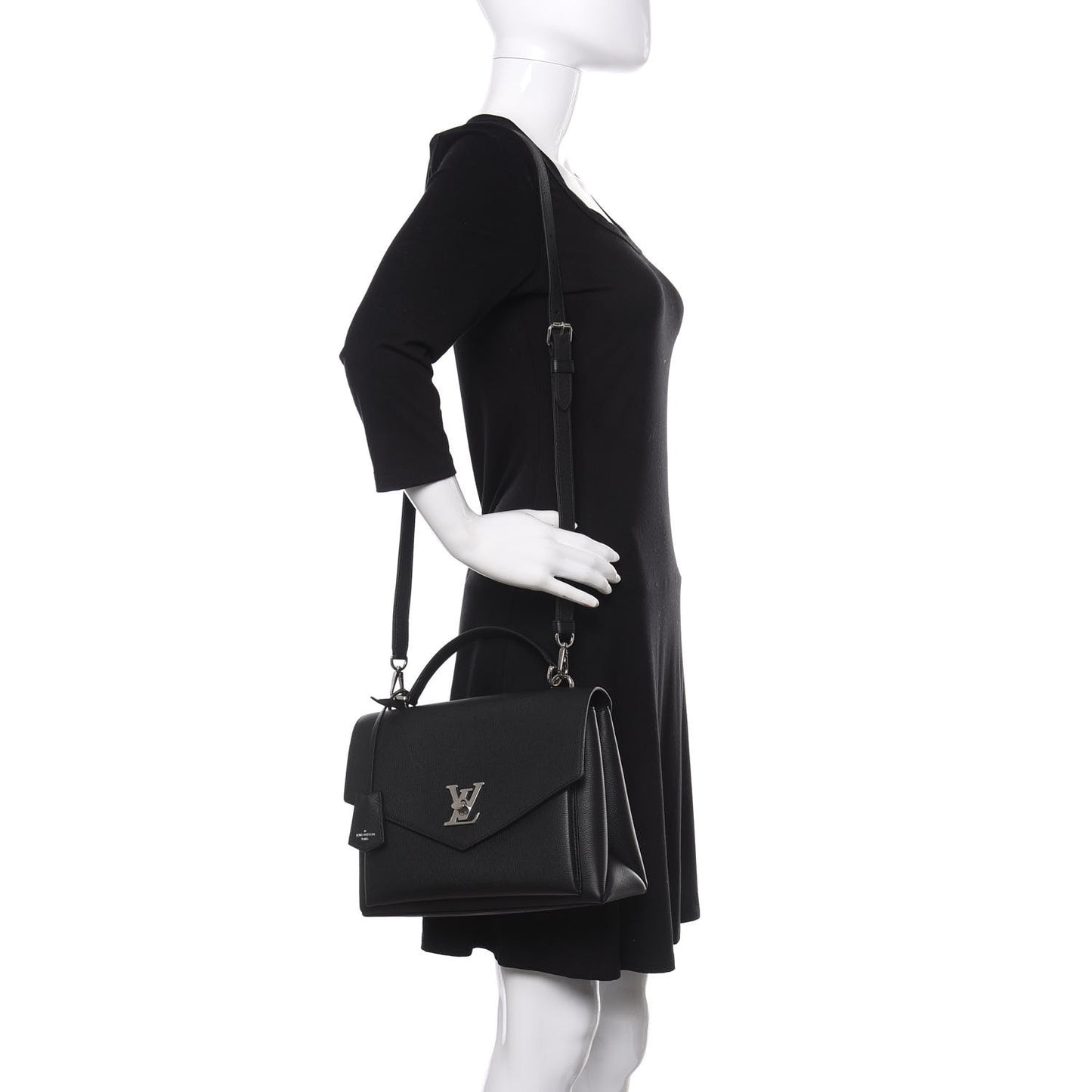 Soft Calfskin My Lockme Top Handle Black