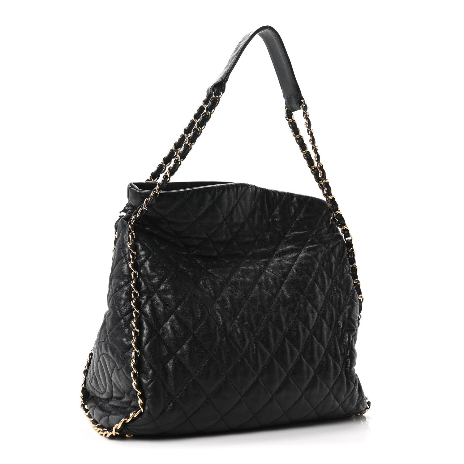 Chanel Calfskin Quilted Medium Chain Me Hobo Black 3 of 10