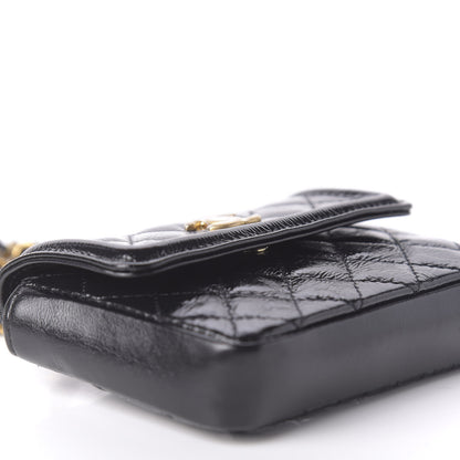 Chanel Shiny Aged Calfskin Quilted Waist Belt Bag Black 6 of 12