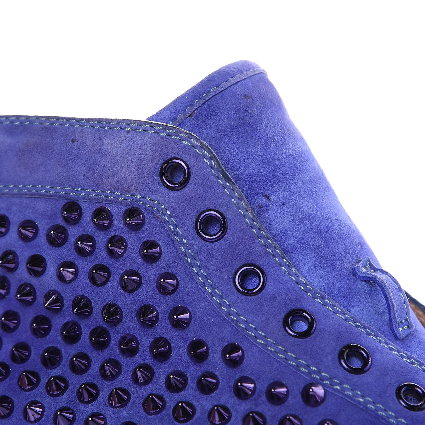 Suede Mens Louis Spikes Flat Sneakers 42 Purple