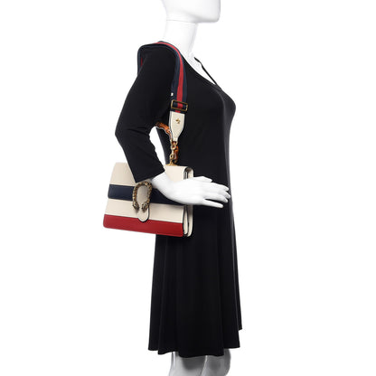 Gucci Calfskin Bamboo Web Medium Dionysus Top Handle Bag White Blue Hibiscus Red 2 of 13