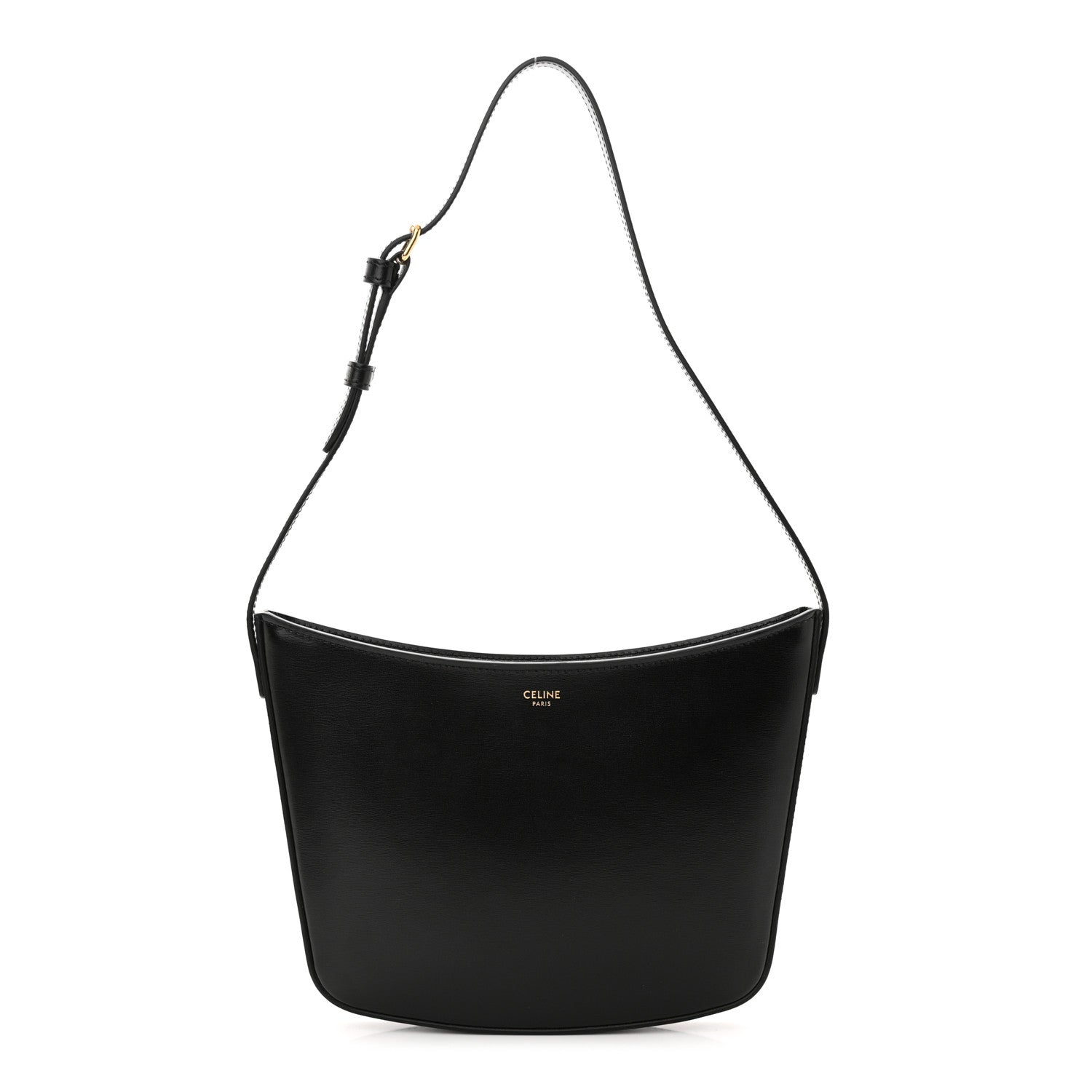 Celine Shiny Calfskin Medium Croque Bag Black 1 of 12