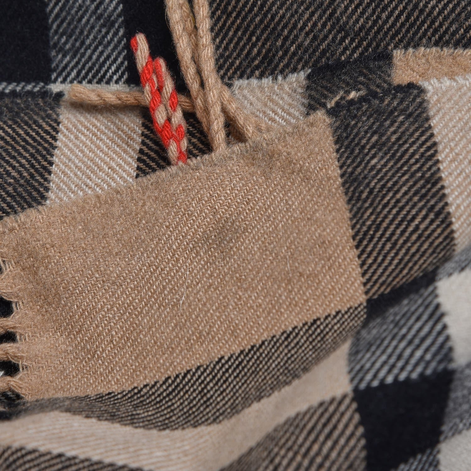 Burberry Cashmere Classic Check Fringe Scarf Camel 6 of 9