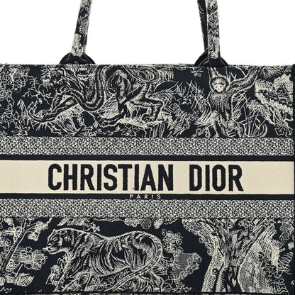Christian Dior Canvas Embroidered Medium Toile De Jouy Reverse Book Tote Blue 8 of 11