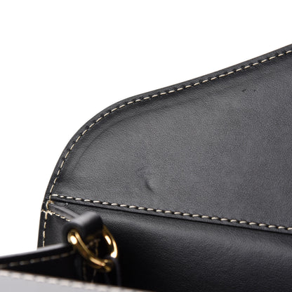 Burberry Canvas Smooth Calfskin Two Tone Medium Pocket Bag Natural Black 8 of 12