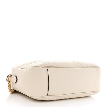 Gucci Calfskin Matelasse Medium GG Marmont Chain Shoulder Bag Mystic White 4 of 9