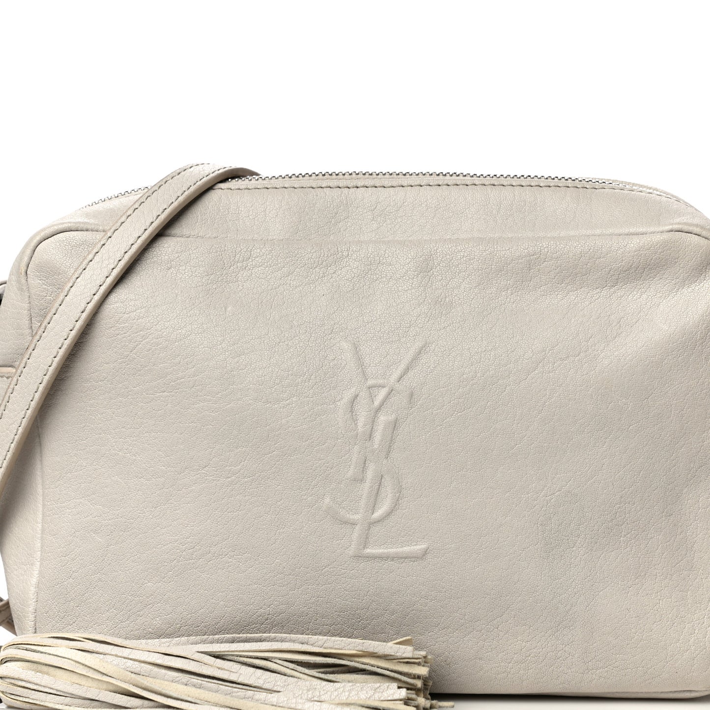 Lambskin Monogram Small Lou Camera Bag White