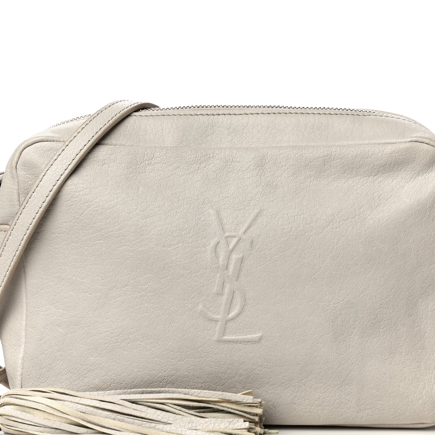 Saint Laurent Lambskin Monogram Small Lou Camera Bag White 7 of 14