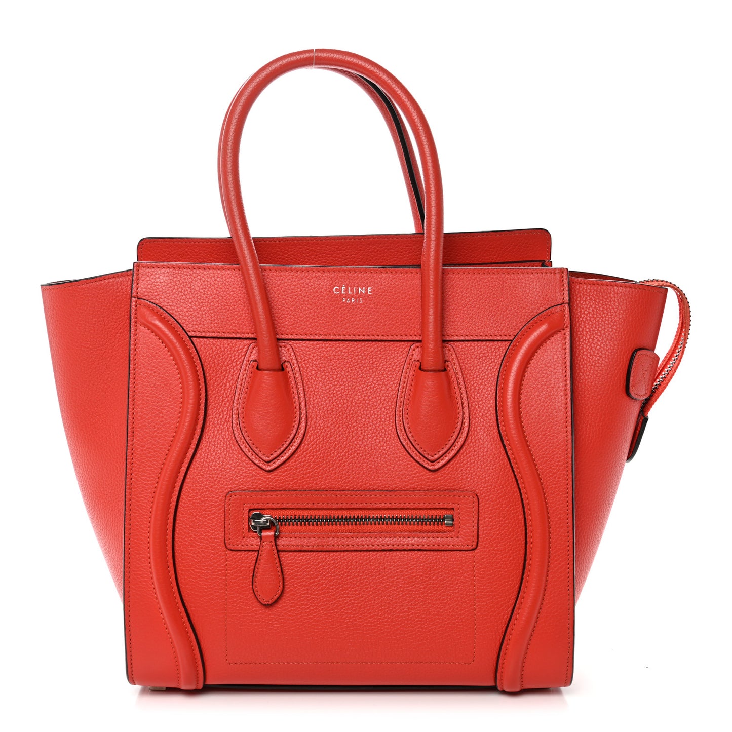 Drummed Calfskin Micro Luggage Vermillion