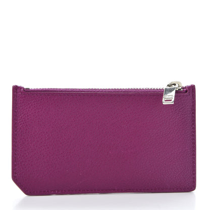 Saint Laurent Grained Calfskin 5 Fragments Zip Pouch Card Holder Pivoine 2 of 9