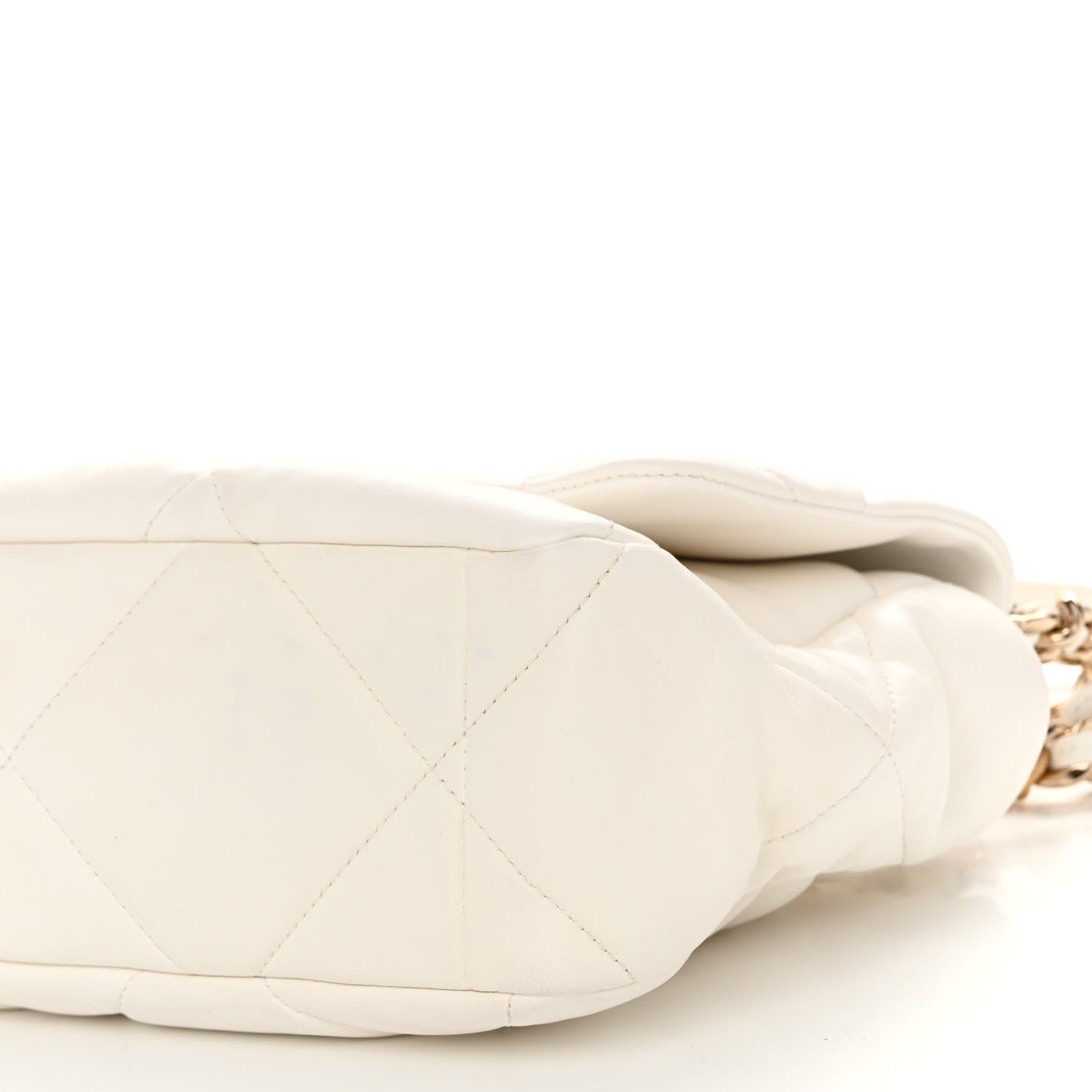 Chanel Lambskin Quilted Large Chanel 19 Flap White 10 of 10