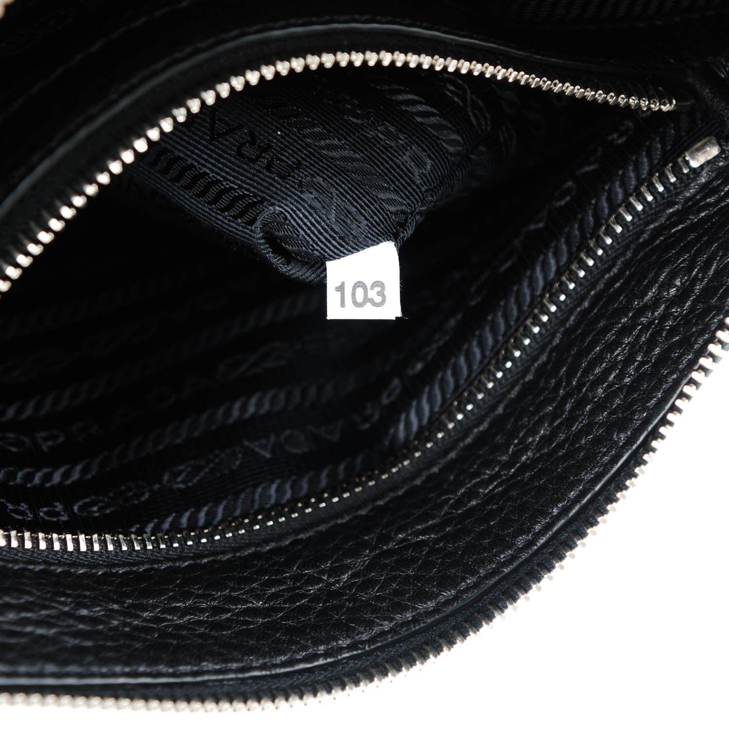 Prada Vitello Daino Zippered Crossbody Bag Black 8 of 8