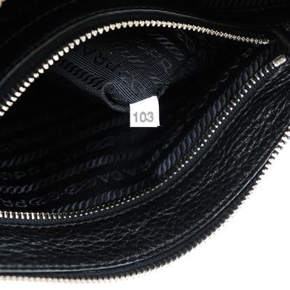 Prada Vitello Daino Zippered Crossbody Bag Black 8 of 8