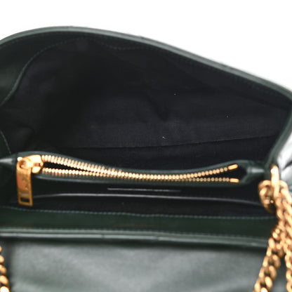 Saint Laurent Calfskin Y Quilted Monogram Small Loulou Chain Satchel Olive 5 of 12