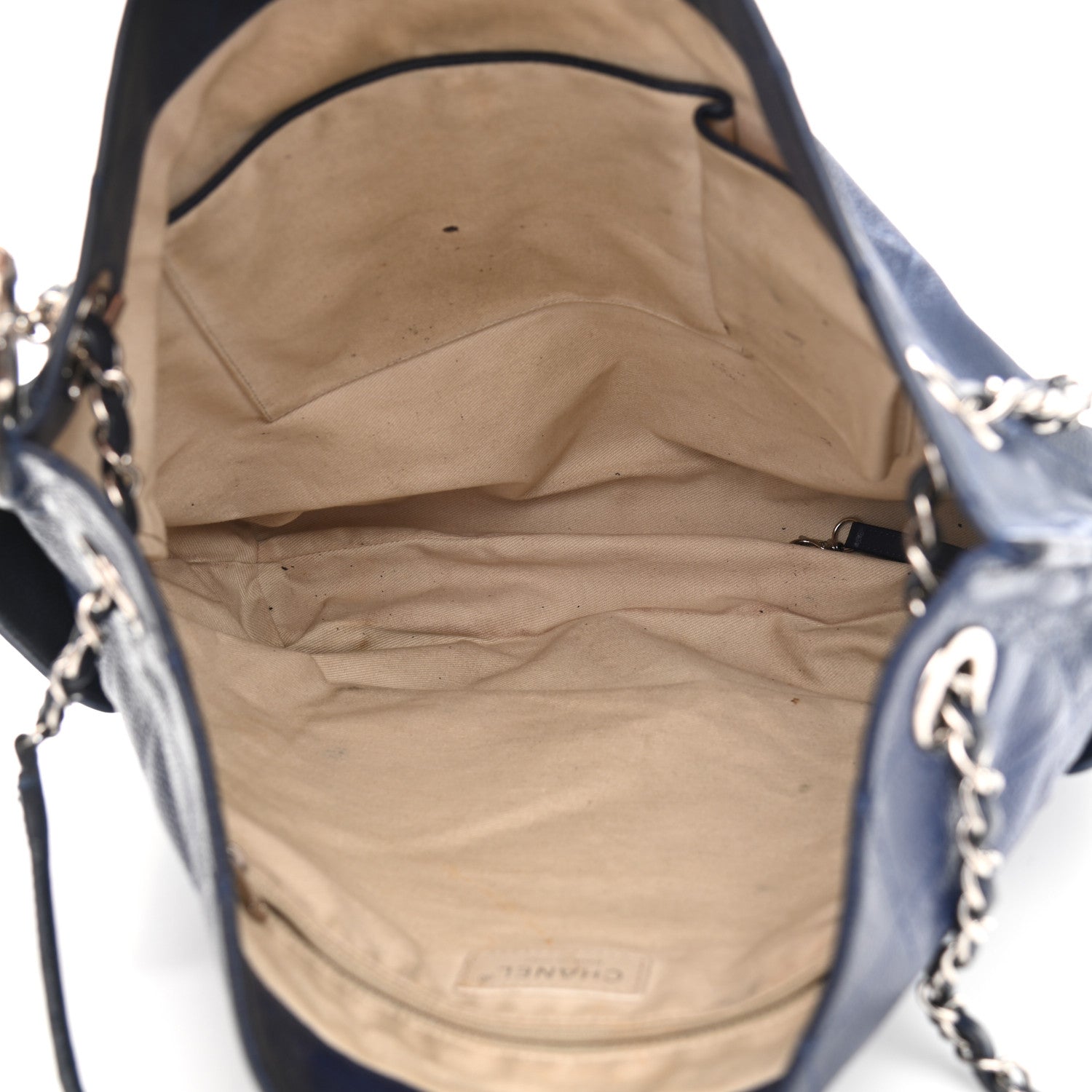 Chanel Caviar Stitched Large CC Pocket Hobo Navy 4 of 16