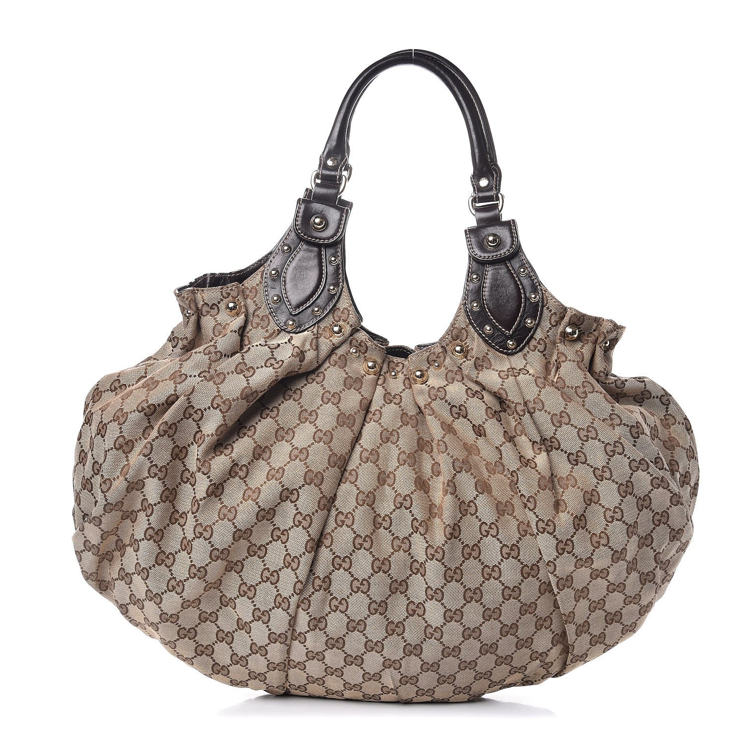 Gucci Monogram Studded Pelham Tote Dark Brown 1 of 12