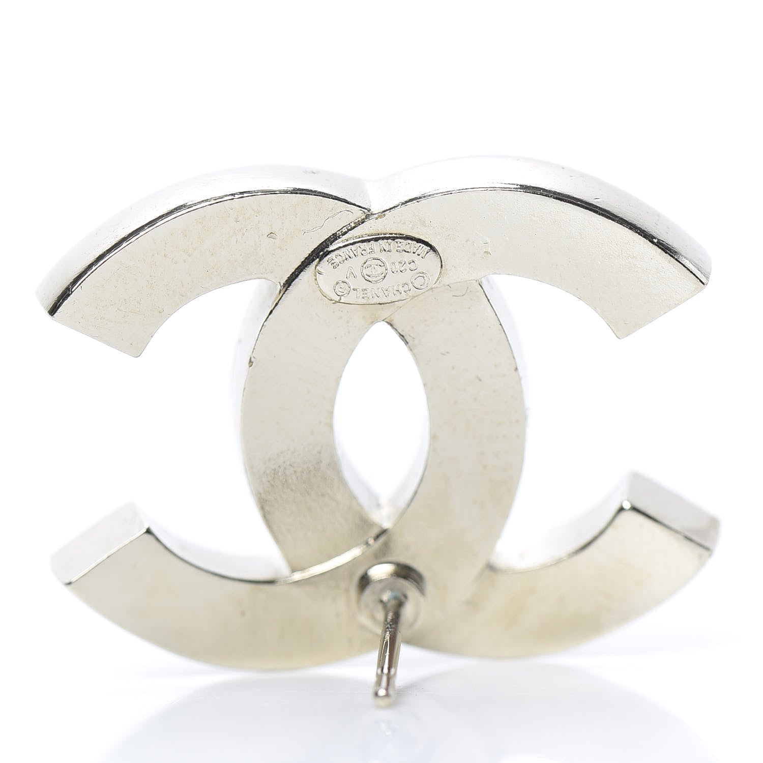 Chanel Crystal CC Large Stud Earrings Gold 4 of 5