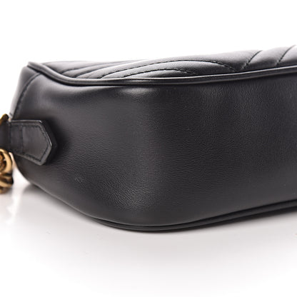 Gucci Calfskin Matelasse Small GG Marmont Chain Shoulder Bag Black 8 of 10