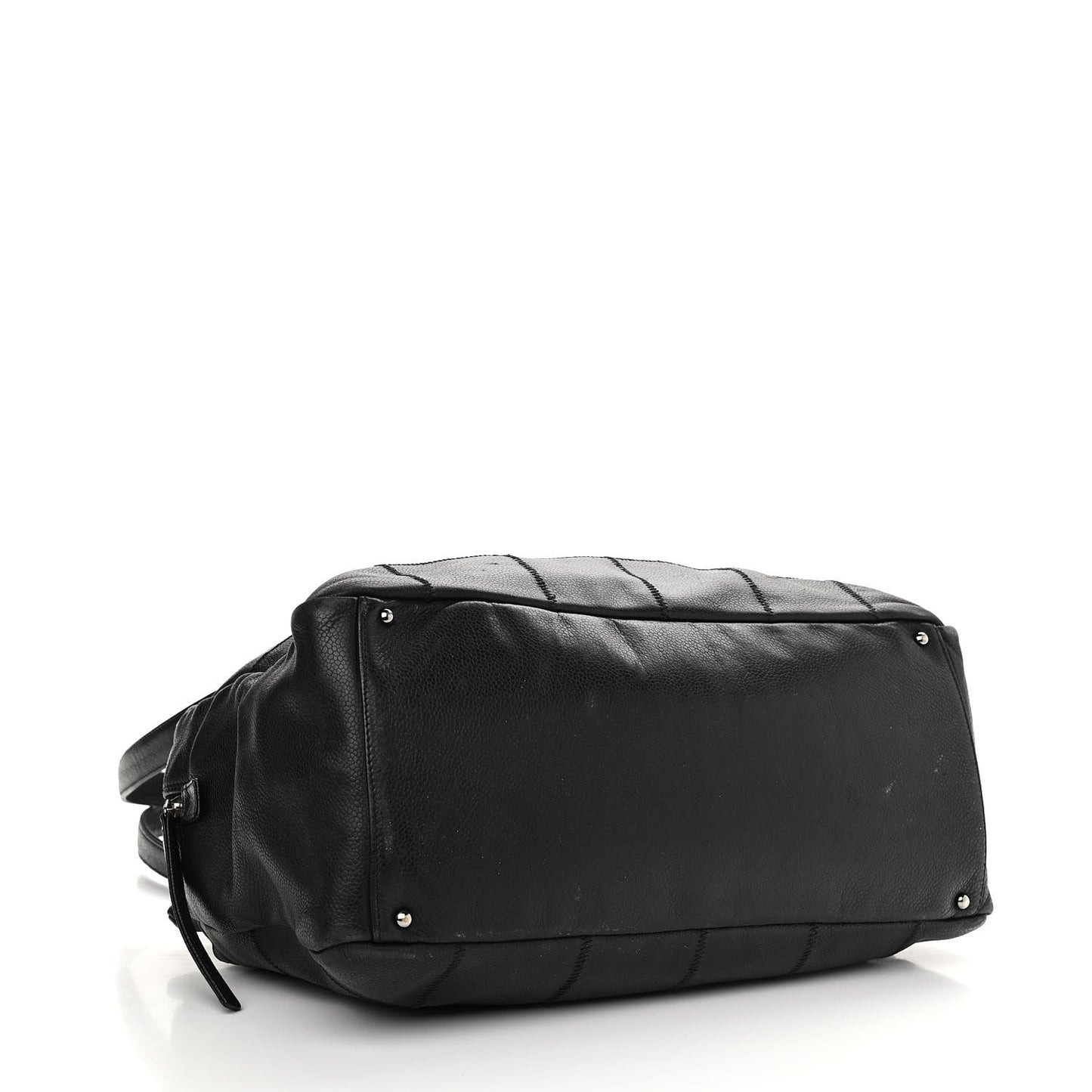 Caviar Square Stitched Large Tote Black