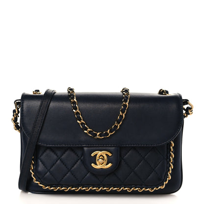 Chanel Lambskin Quilted CC Unchained Crossbody Navy 1 of 8