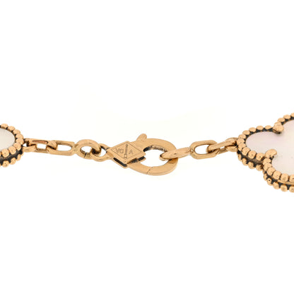 Van Cleef & Arpels 18K Yellow Gold Mother of Pearl 5 Motifs Vintage Alhambra Bracelet 3 of 5