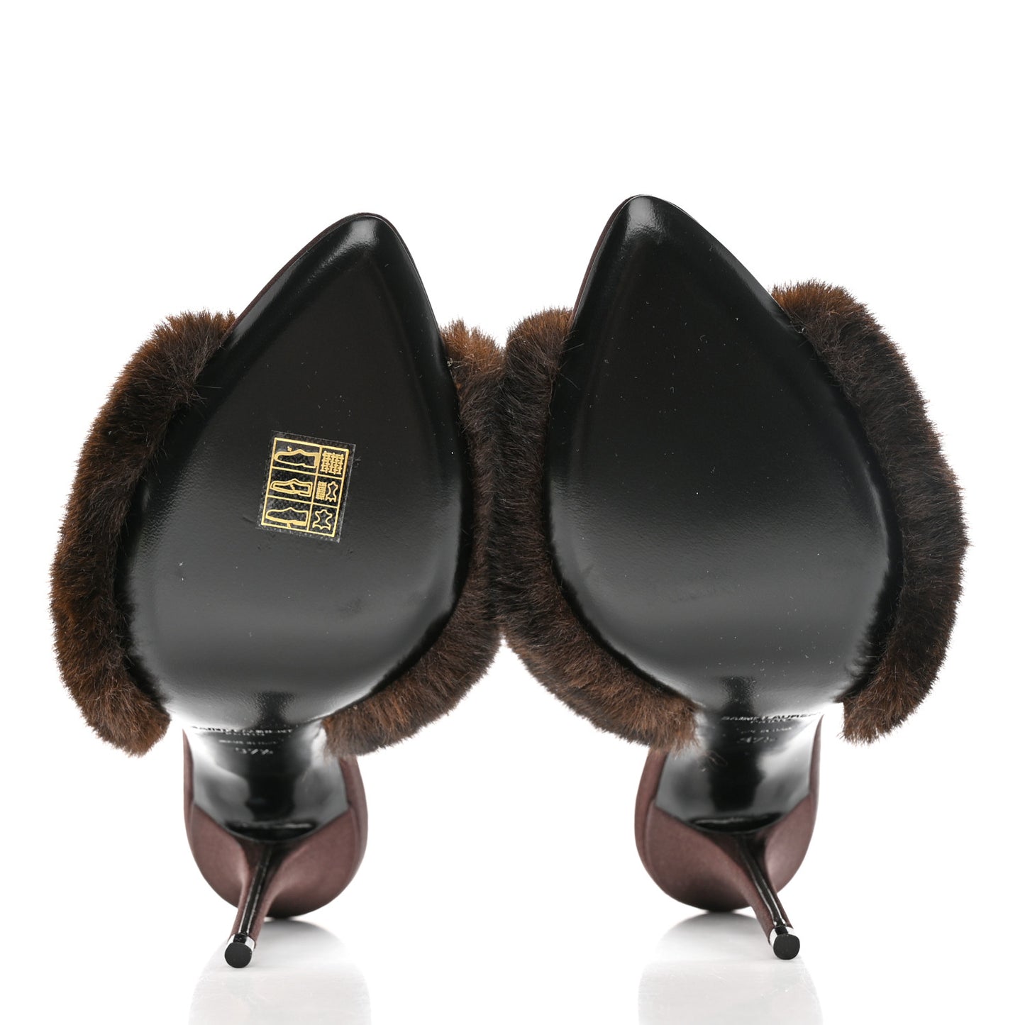 Faux Fur La 16 Mule Sandals 37.5 Burgundy