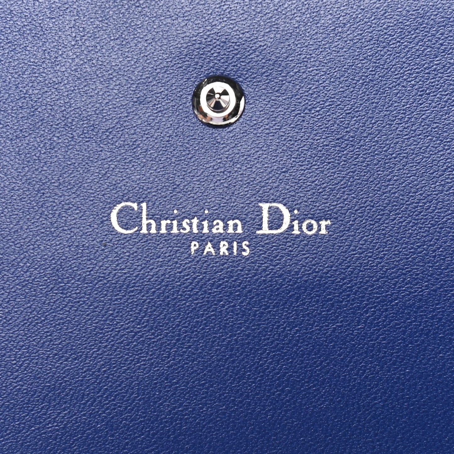 Grained Calfskin Diorama Croisiere Chain Wallet Blue