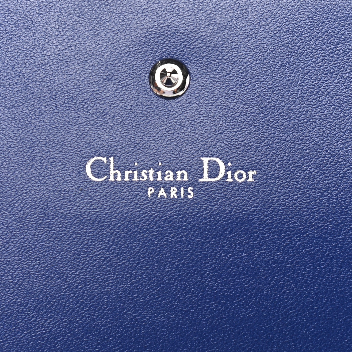 Christian Dior Grained Calfskin Diorama Croisiere Chain Wallet Blue 5 of 9