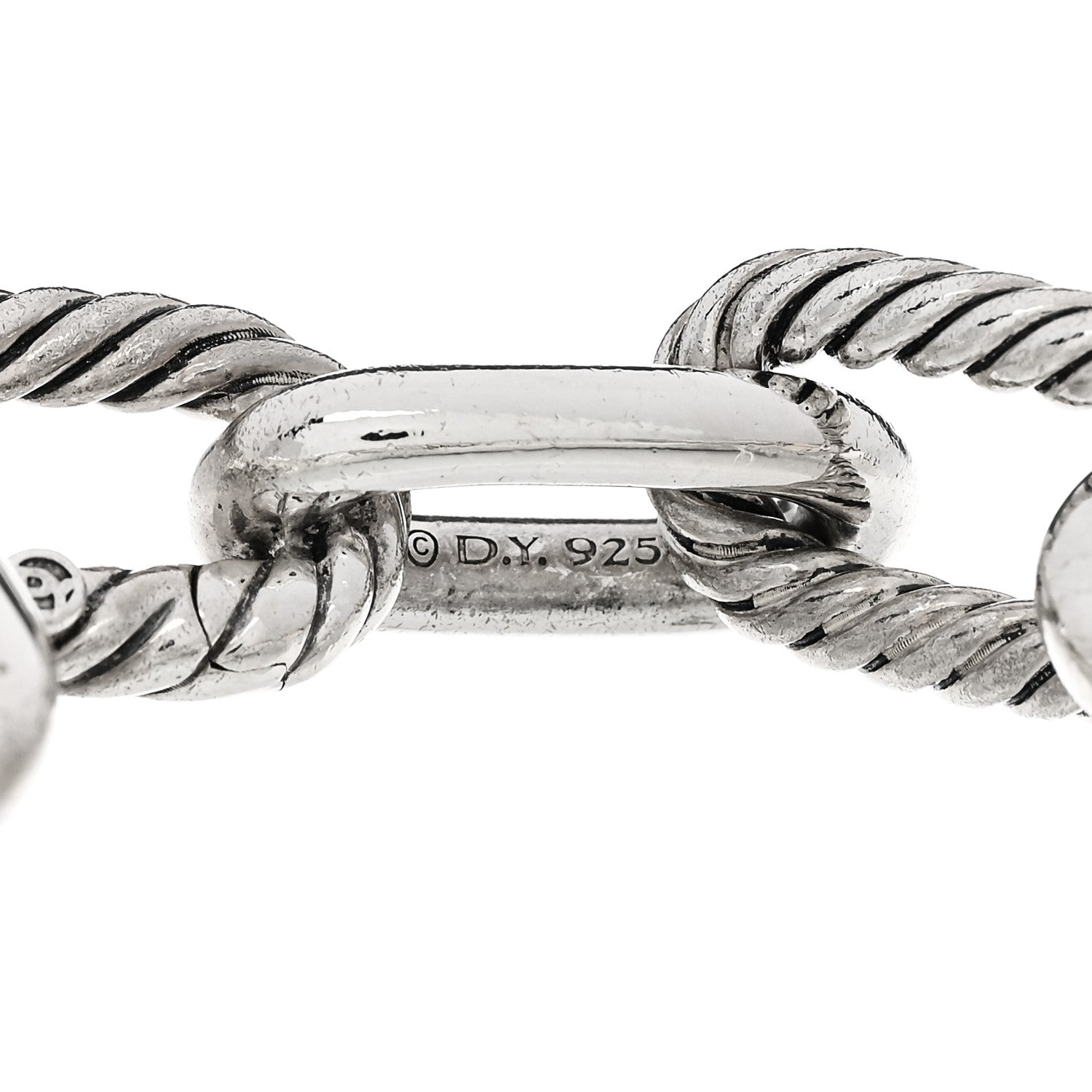 David Yurman Sterling Silver 18K Yellow Gold 11mm DY Madison Link Chain Bracelet 4 of 5