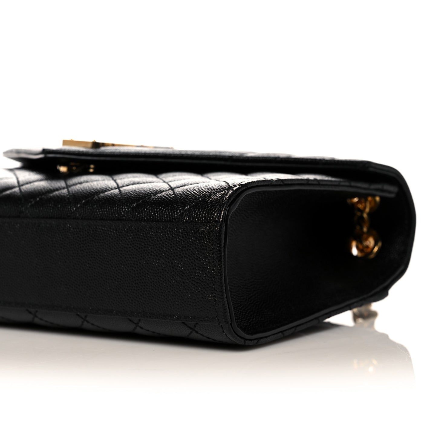 Grain De Poudre Textured Mixed Matelasse Triquilt Medium Monogram Satchel Black