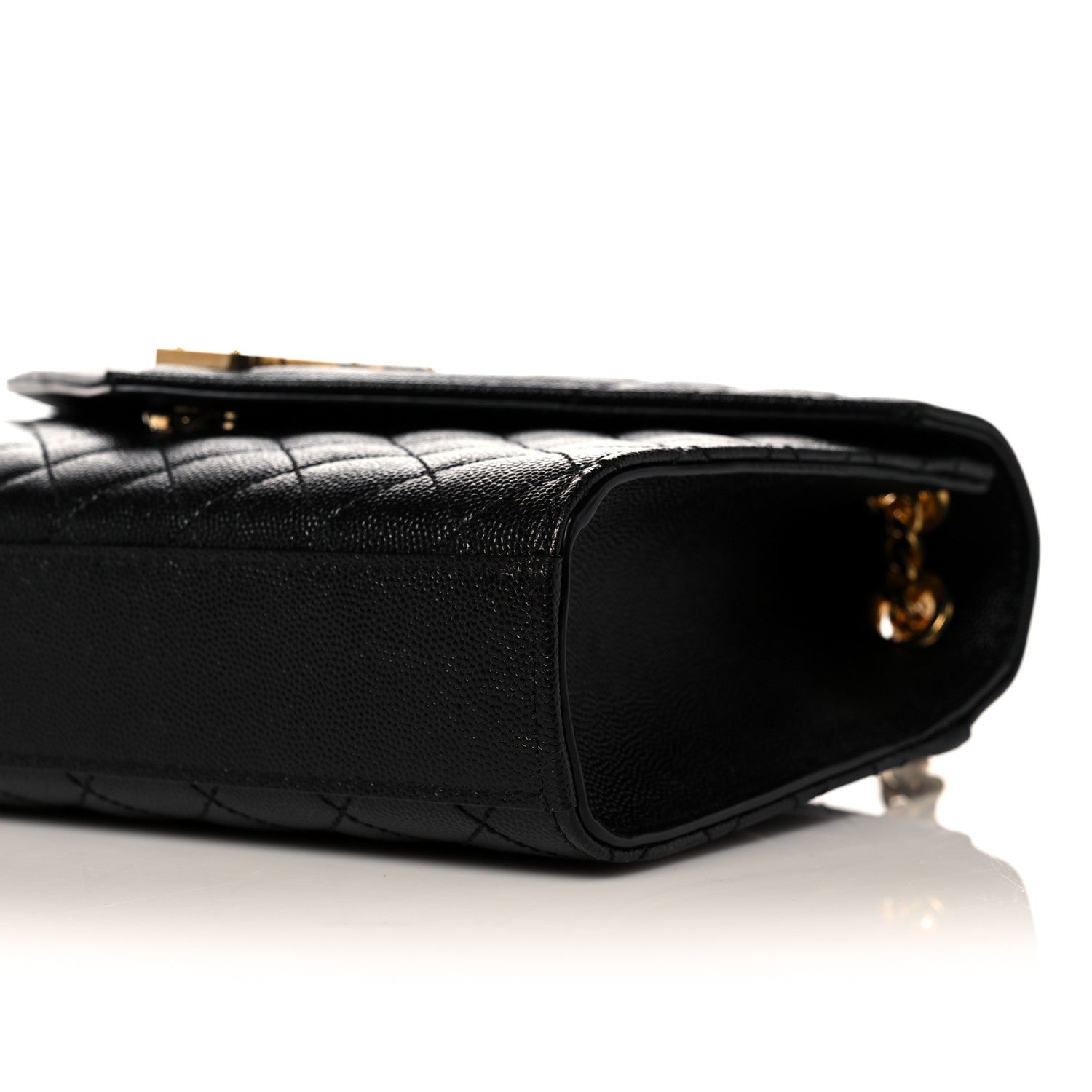 Saint Laurent Grain De Poudre Textured Mixed Matelasse Triquilt Medium Monogram Satchel Black 9 of 9