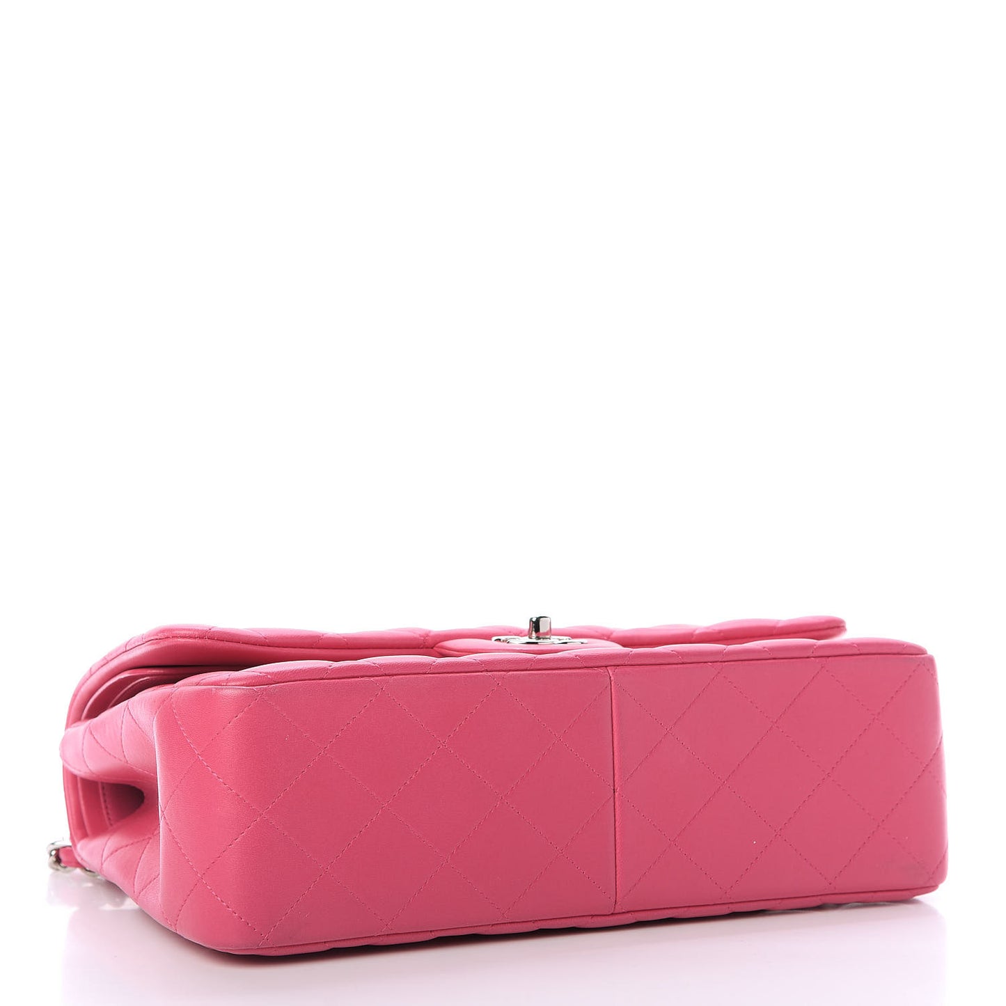 Lambskin Quilted Jumbo Double Flap Dark Pink