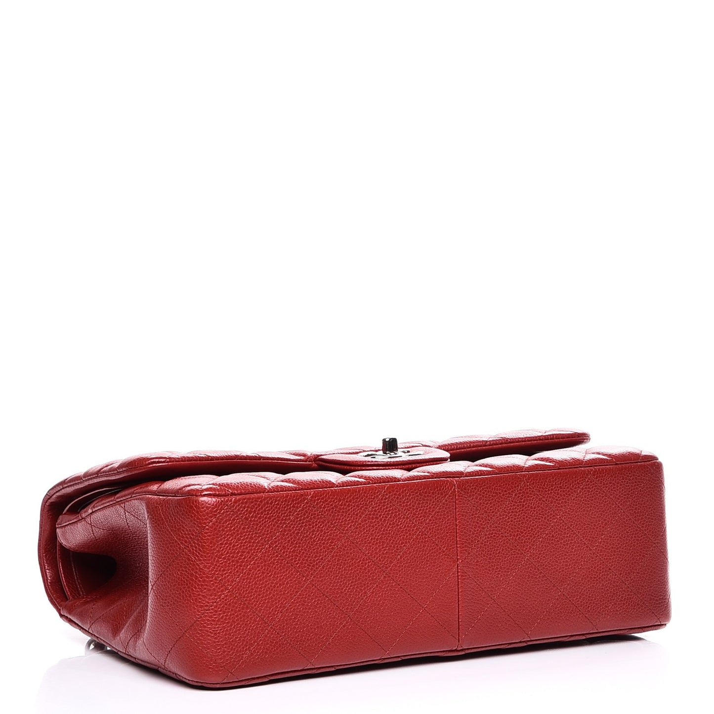 Caviar Quilted Jumbo Double Flap Red